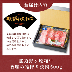 那須野ヶ原和牛 旨味の霜降り焼肉500g(約3～5人前) ns004-012 