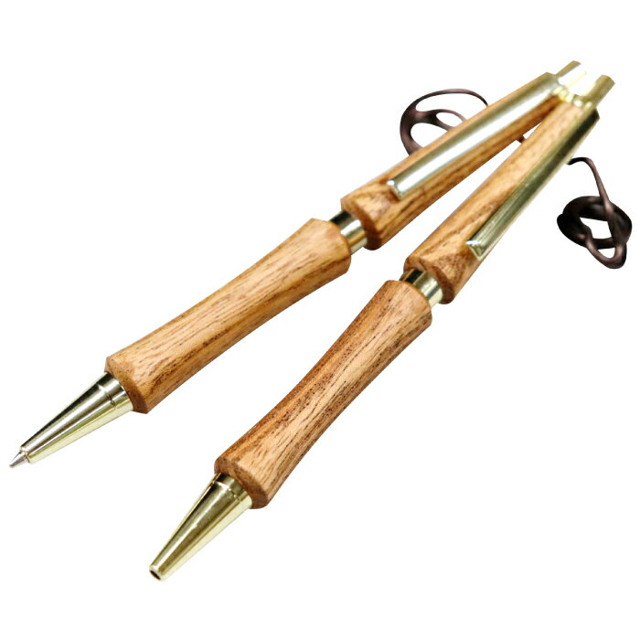 【ふるさと納税】 ハンドメイド シャープペンシル ボールペン ノック式 栴檀 センダン 2本 セット シャーペンル ボールポイントペン 手作り 木 木材 世界でひとつ 個性 天然 木目 ガンメタ シルバー ゴールド ギフト プレゼント お祝い