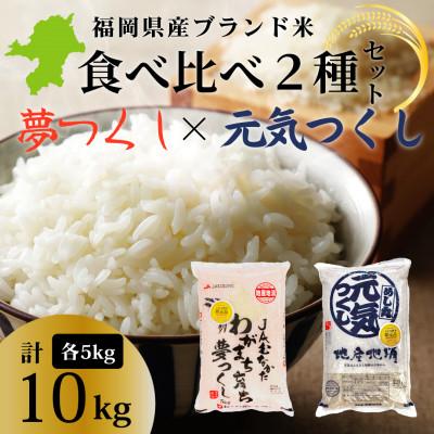 ふるさと納税 那珂川市 令和7年産 福岡県産米 食べ比べ(夢つくし・元気つくし) 計10kg 各5kg×1 那珂川市