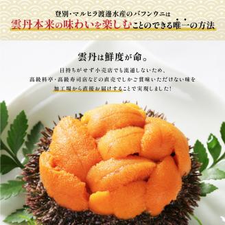 規格外品 無添加 エゾバフンウニ 塩水パック 200g配送期間C：1月下旬～3月下旬迄　[mh-0479_C]