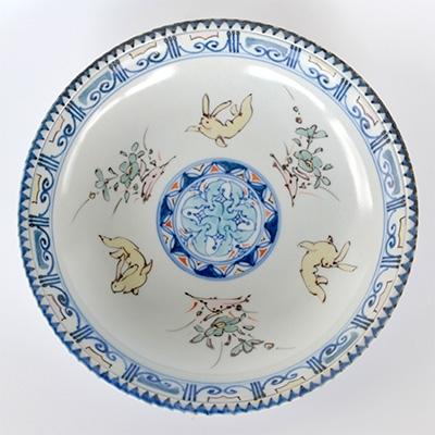 ふるさと納税 嬉野市 染錦花兎文皿(桐箱入)