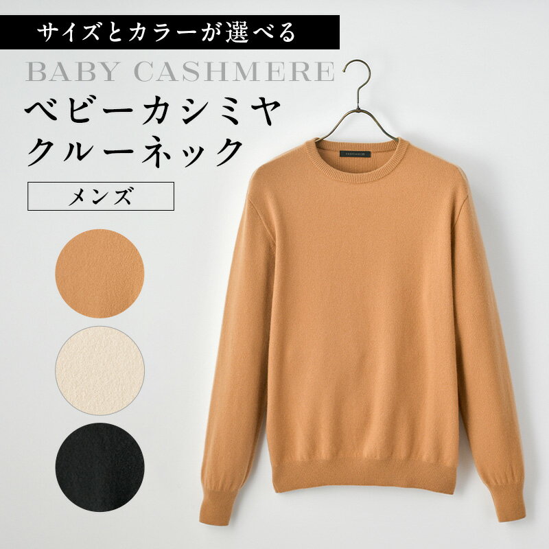 【ふるさと納税】 【サイズとカラーが選べる】ベビーカシミヤ クルーネック メンズ 東京都 渋谷区 カシミヤ 天然素材 セーター 服 国産 国内製造 ベビーカシミヤ 送料無料
