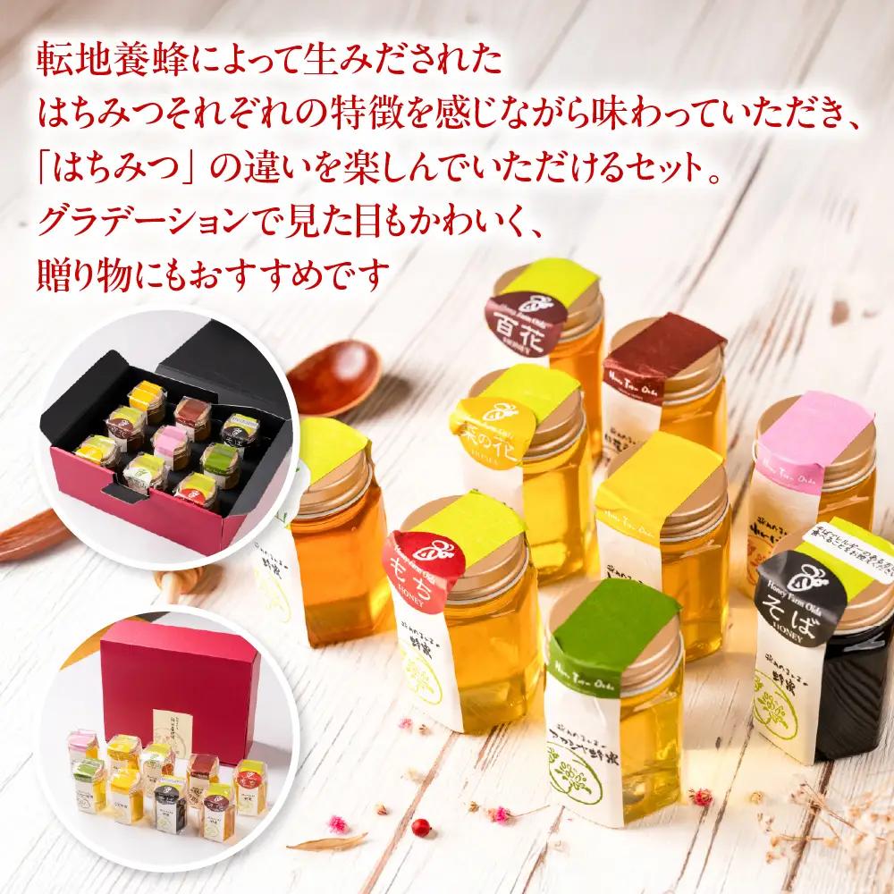 【国産蜂蜜】グラデーションhoney（9種類 各1本）｜蜂蜜