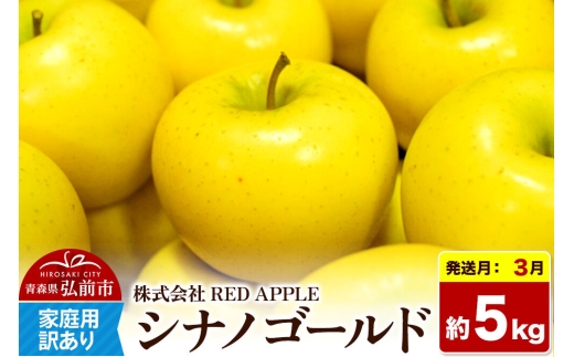【27年3月発送】りんご シナノゴールド【訳あり】家庭用 約5kg 先行受付 [先行予約 黄色 林檎 アップル 果実 果物 美味 おいしい 青森県 弘前市 REDAPPLE]