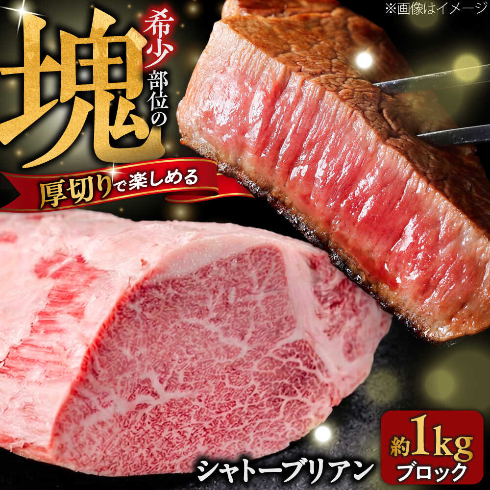 【ふるさと納税】【希少部位！】博多和牛 シャトーブリアン ブロック 1kg 吉富町/肉のくまもと屋[BGBY048]