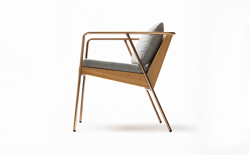 
【FIL】ダイニングチェア MASS Series Dining Chair -Natural Wood & Copper Frame-
