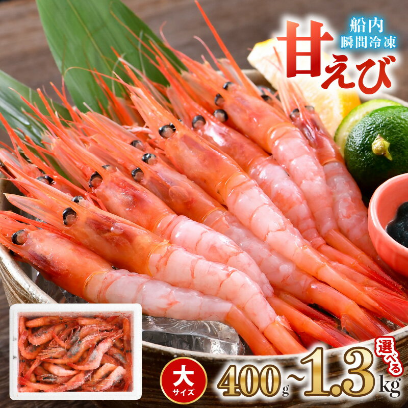 【ふるさと納税】高評価★4.89 プレミアム甘えび (大サイズ) 約400g〜1.3kg (国産) 海の上で食べる味！漁船直送☆船内瞬間冷凍 【甘エビ 海老 えび エビ アマエビ あまえび 甘海老 殻付き 有頭 刺身 冷凍 産地直送 国産 三国 人気】