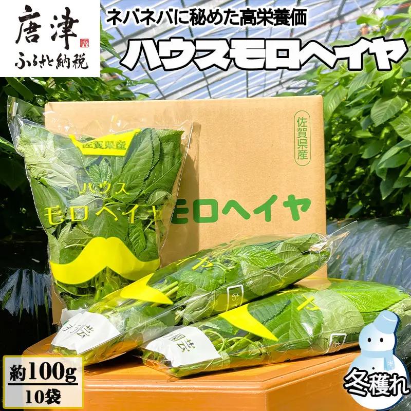 『先行予約』【12月上旬より順次発送】冬穫れハウスモロヘイヤ 100g×10袋 ネバネバ 高栄養価（βカロテン/各種ビタミン/カルシウム/カリウム/葉酸など)