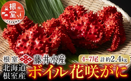 C-42080 【北海道根室産】ボイル花咲かに4～7尾(計約2.4kg)