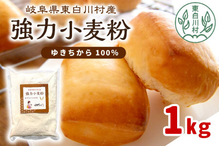強力小麦粉 ゆきちから 1kg 岐阜県 東白川村産 小麦 国産 お取り寄せ 強力粉 小麦粉
