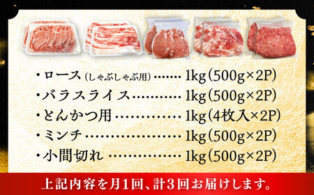 【全3回定期便】瀬戸豚 生活応援セット 計5kg / 豚肉 小分け しゃぶしゃぶ セット / 瀬戸市 / 関屋精肉店[BBBQ216]