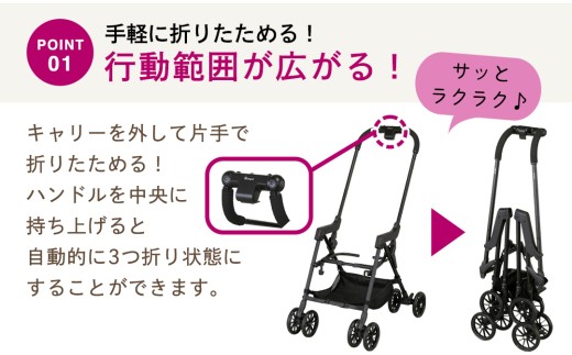 【コンビ】コムペット ミリミリ キャリー マウナケアブラウン（BR）119511 combi コンビ キャリー単体使用可能 軽量コンパクト 軽量 通気性 清潔 コンパクト収納 簡単収納ペットカート 2