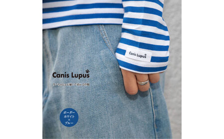 ボーダーロングTシャツ ホワイト×ブルー （S-XL）/ ロンT 長袖 ユニセックス ボーダー シンプル / 佐賀県 / Canis Lupus[41AAAN012]