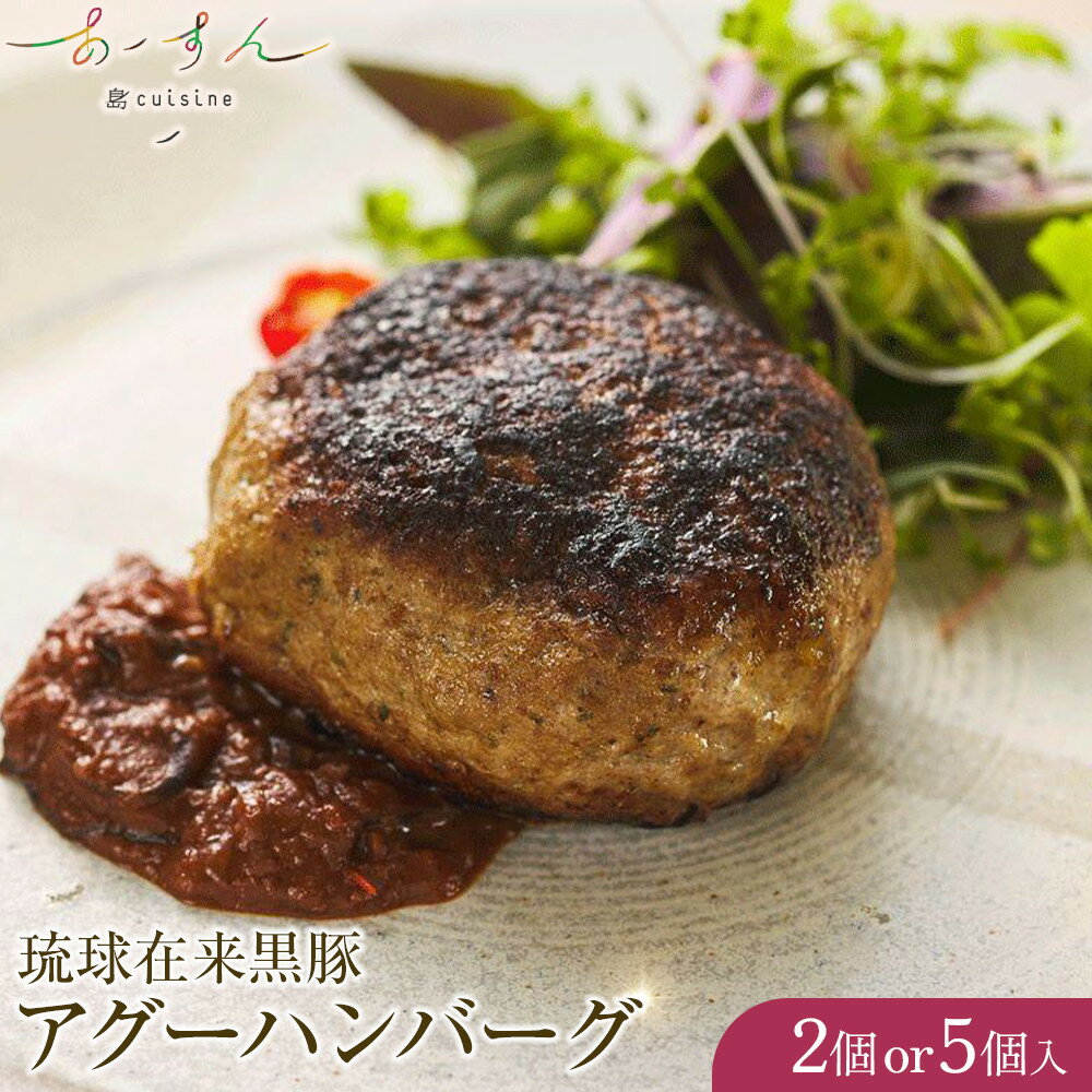 【ふるさと納税】【個数選べる】2個入り／5個入り　島cuisine あーすん　琉球在来黒豚　アグーハンバーグ | 沖縄　那覇市　肉 お肉 にく 琉球 黒豚 アグー ハンバーグ 豚肉 人気 ギフト