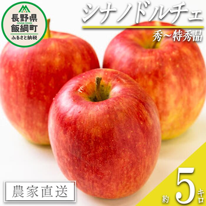 【ふるさと納税】 りんご シナノドルチェ 秀 〜 特秀 5kg 丸山功農園 沖縄県への配送不可 令和7年度収穫分 長野県 飯綱町 〔 信州 果物 フルーツ リンゴ 林檎 長野 15000円 予約 農家直送 〕発送時期：2025年9月上旬〜2025年9月下旬 {***}