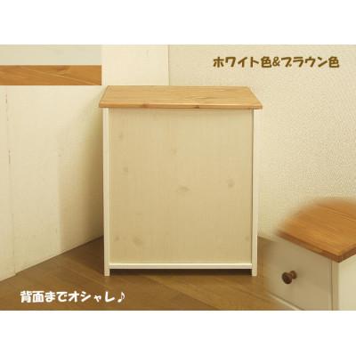 ふるさと納税 大川市 「プチ・プロバンス」シリーズ　ハンドメイド パイン材 カントリー チェスト ホワイト&ブラウン色 |  | 03
