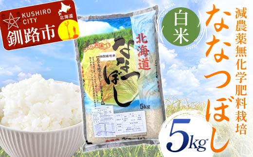 【通常発送】 農薬9割減・化学肥料不使用ななつぼし 5kg 白米 北海道産 米 コメ こめ お米 白米 玄米 決済から7日前後 F4F-9584