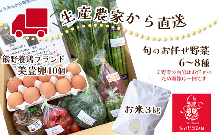 たべとうみんの旬菜ボックス（お米付）｜ 野菜詰め合わせ 美豊卵