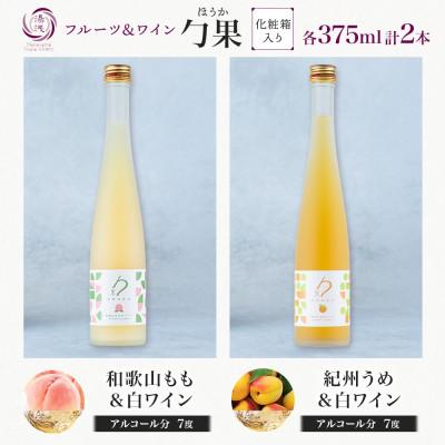 ふるさと納税 湯浅町 勹果 ほうか 和歌山もも&白ワイン 紀州うめ&白ワイン 各1本 計2本 ギフト箱入り 湯浅ワイナリー |  | 03