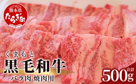 【G1認証】くまもと黒毛和牛  バラ肉 500g【 ブランド 牛肉 バラ 熊本県産 熊本 肉 高級 黒毛和牛 和牛 熊本 多良木 】100-0009