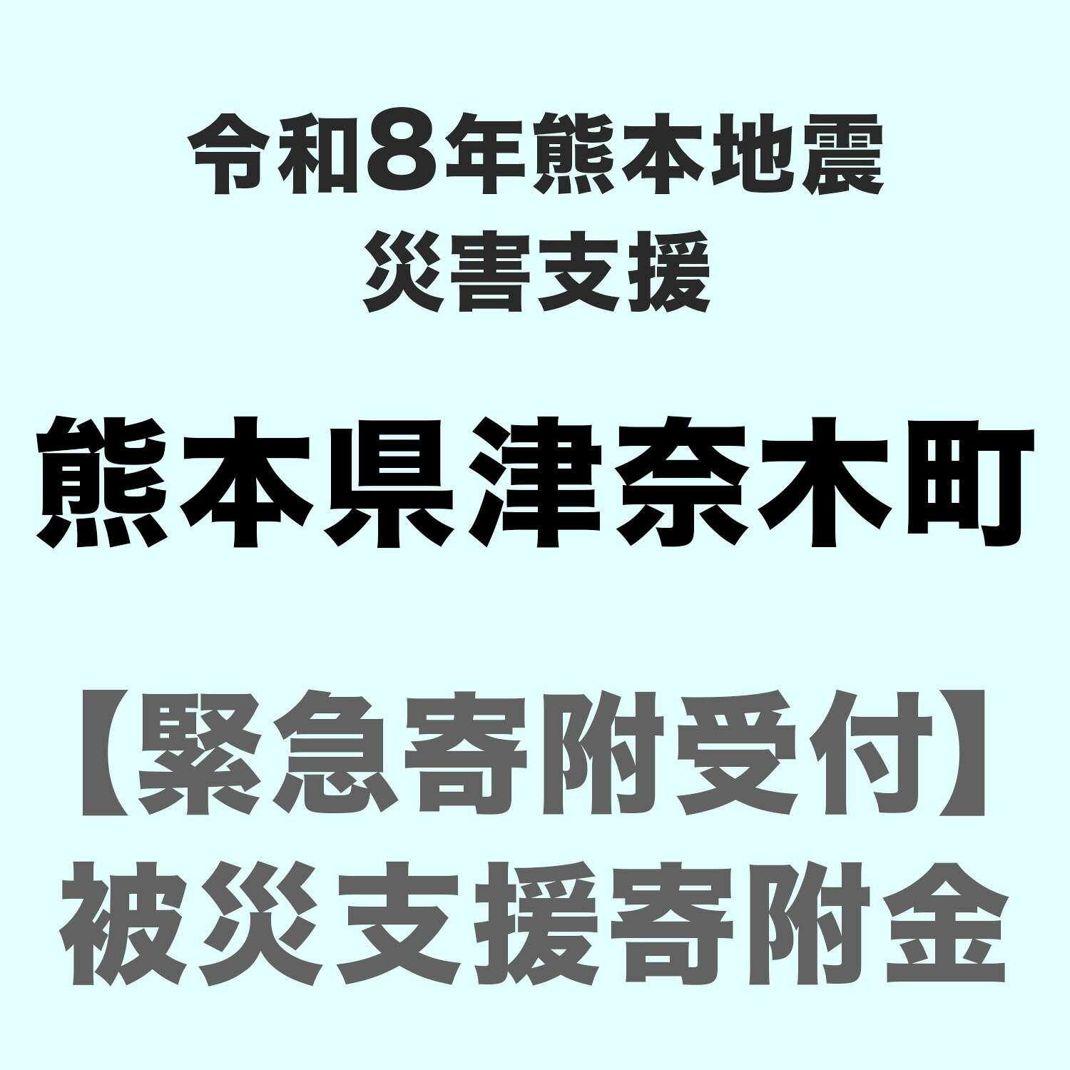 【ふるさと納税】令和8年7月(2026年) 熊本地方 地震による災害支援寄附 熊本県 津奈木町（返礼品はありません）