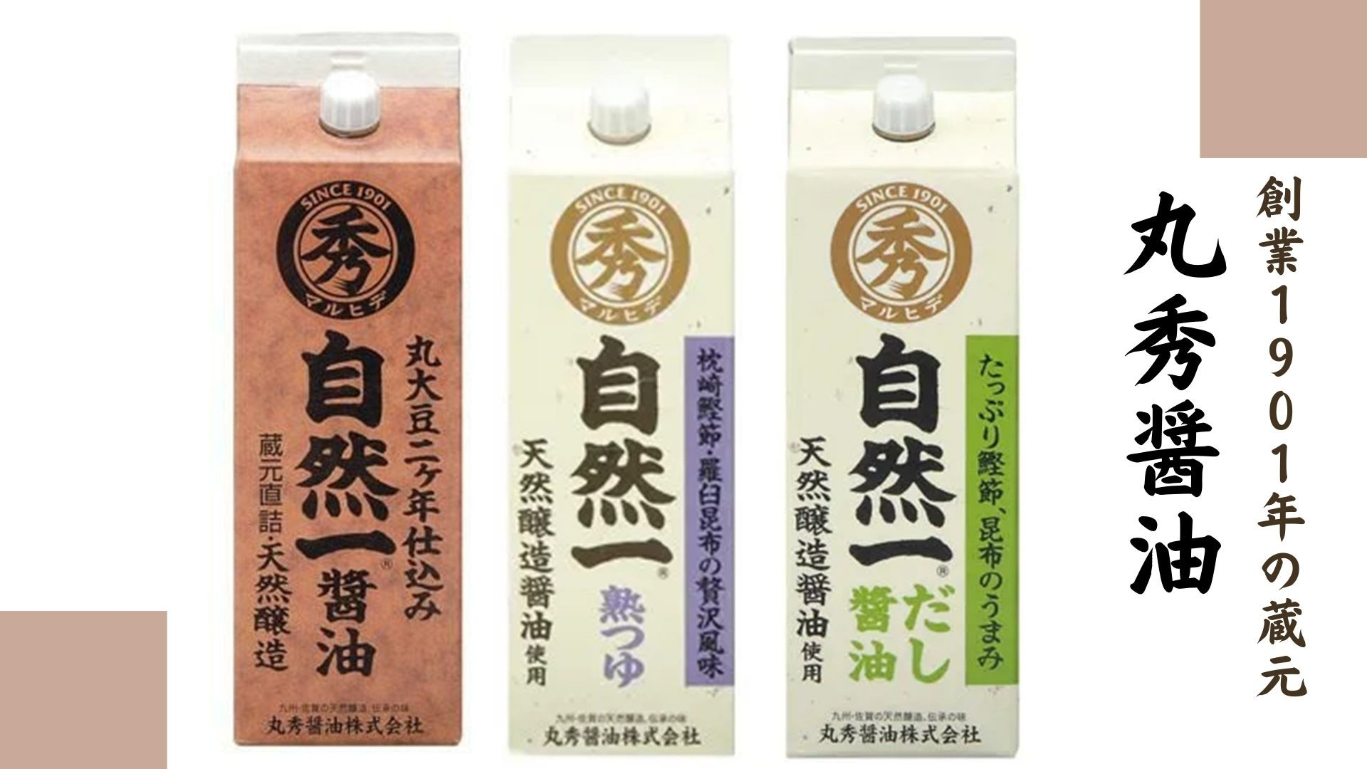 
            【セット】丸秀醤油調味料3種セットB(自然一醤油 自然一熟つゆ 自然一だし醤油)
          