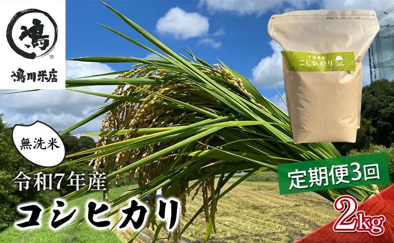 コシヒカリ 無洗米 令和7年 千葉県産 コシヒカリ【2kg×3ヶ月】【定期便】