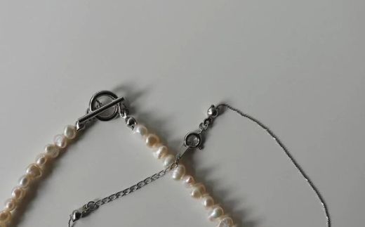 [LENERAオリジナルネックレス2本セット]pearl pomp necklace(set)/silver