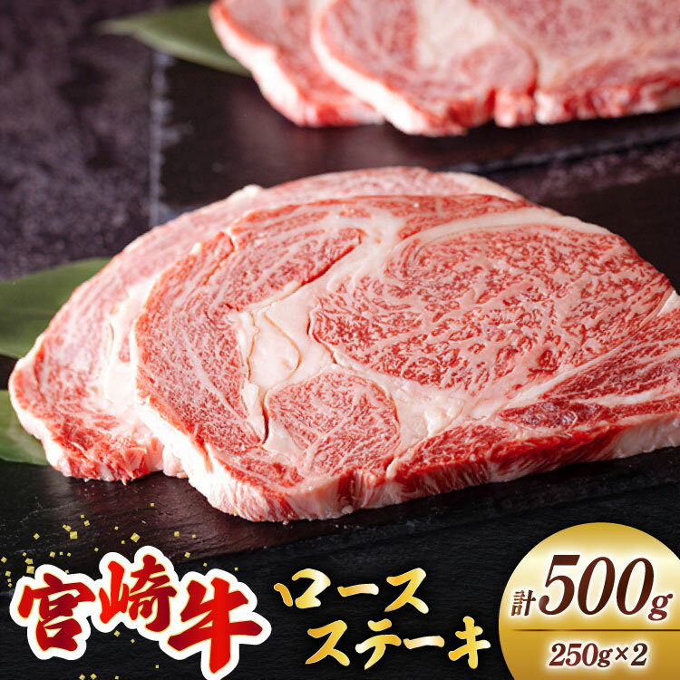 【ふるさと納税】宮崎牛 ロース ステーキ 250g×2[ミヤチク 宮崎県 美郷町 31au0074] 牛肉 肉 冷凍 宮崎県産 国産 霜降り サシ BBQ バーベキュー
