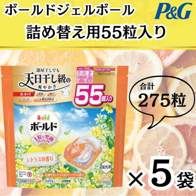 【ふるさと納税】ボールド洗濯洗剤ジェルボール4D　心弾けるシトラス&ヴァーべナの香り55粒入り×5個(合計275粒)【1610098】