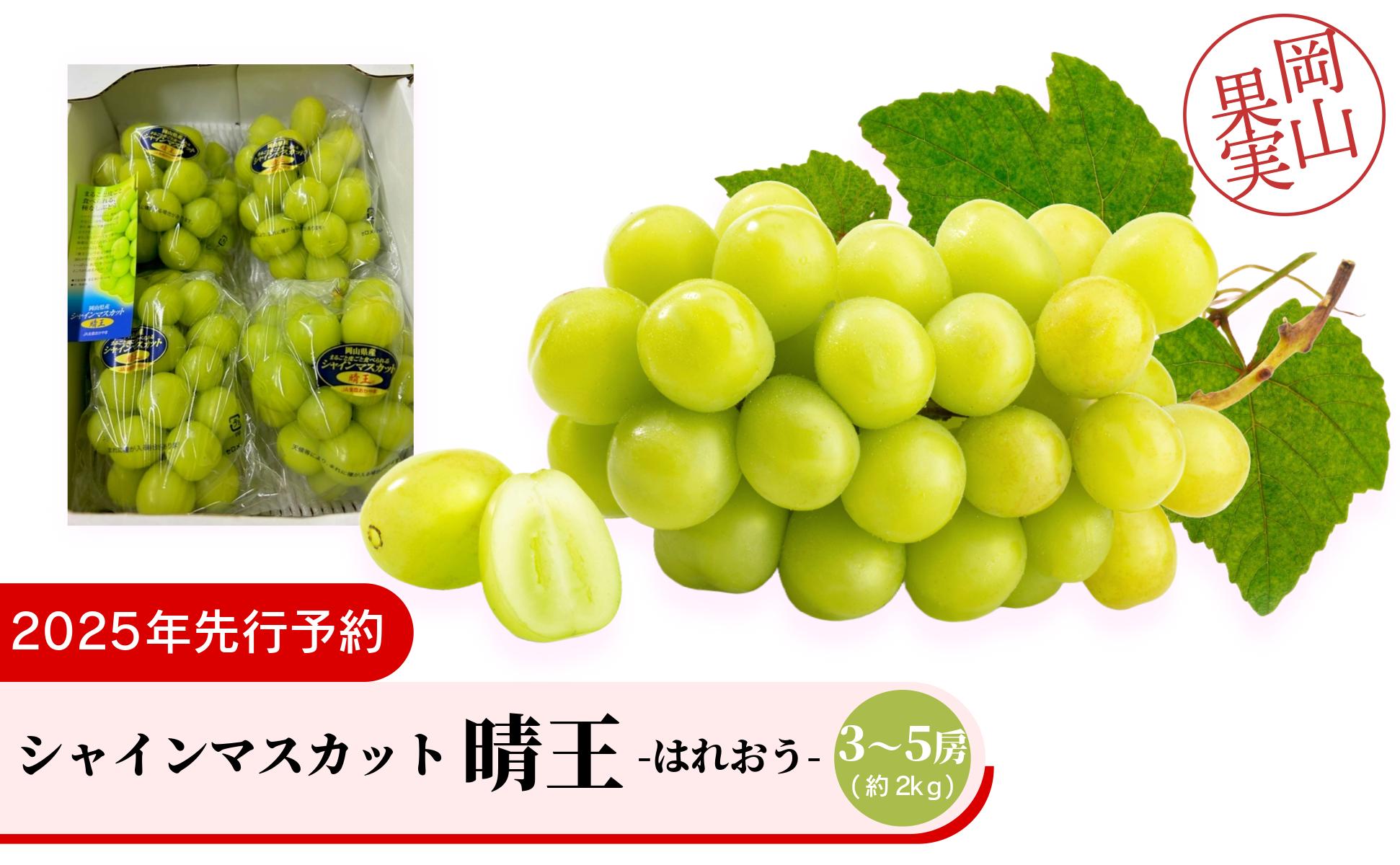 シャインマスカット晴王3～5房（約2ｋｇ）