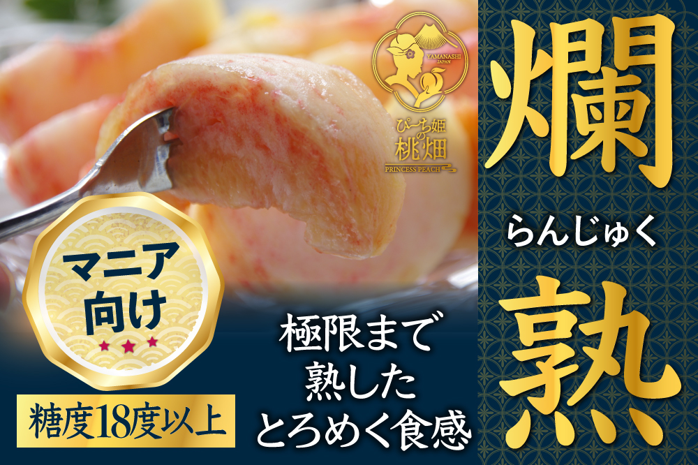【累計20,000件突破】フルーツ王国山梨が誇る白桃ブランド 爛熟桃 約1.5kg【2025年発送】（PMK）H7-101
