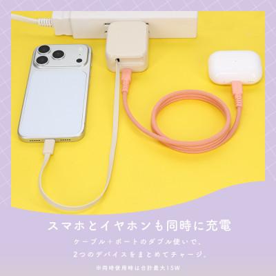 ふるさと納税 海老名市 AC充電器 巻取り式 USB-Cケーブル一体型 ペールアイリス(MOT-ACPD30C2-PU) |  | 03
