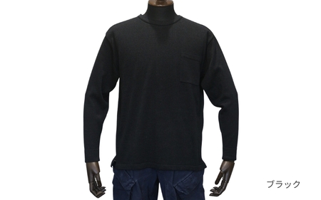 ブリージング丸首長袖プルオーバー ブラック XL |五泉市 プルオーバー