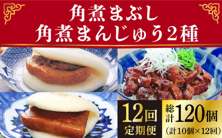 【12回定期便】月替り 長崎角煮まんじゅう＋大とろ角煮まんじゅう（各5個）・長崎角煮まんじゅう＋角煮まぶし（各5個）冷凍 [DBG073] 