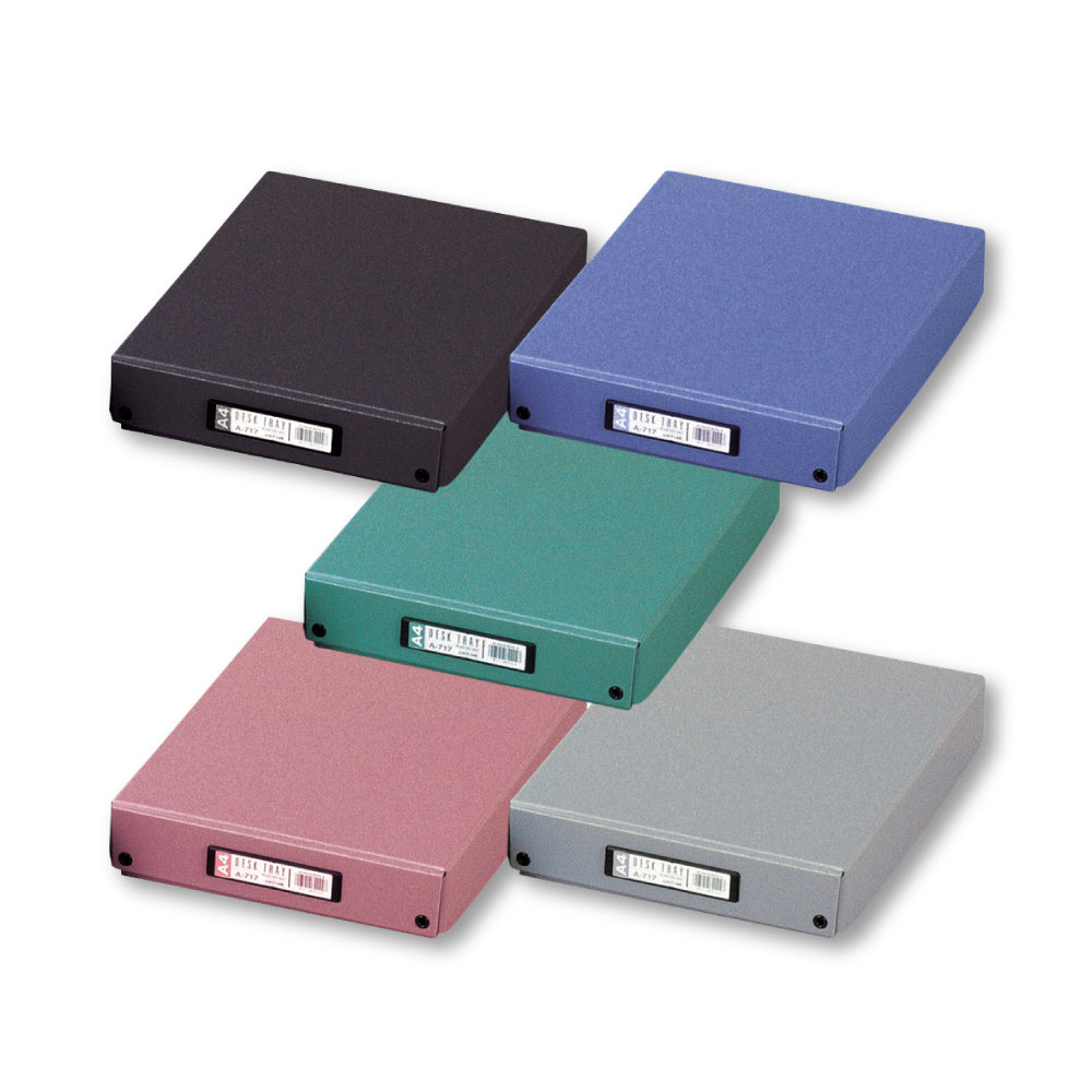 【ふるさと納税】デスクトレー 5色アソート（A4サイズ） 各色1個 計5個 ブラック・ブルーバイオレット・オリーブ・ローズピンク・オフホワイト 見出しホルダー付き 収納トレー 整理整頓 デスク整理 小物入れ 書類 事務用品 オフィス用品 小物 雑貨 静岡県 菊川市 送料無料