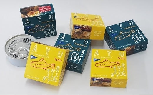 ■鮎をモチーフにしたポップなデザインのBOXで個包装されています。