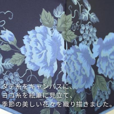 ふるさと納税 都留市 絵おり(バラとぶどう・ネイビー)槙田商店の傘職人が作る大人にぴったりの上品な日本製の晴雨兼用婦人折傘 |  | 03