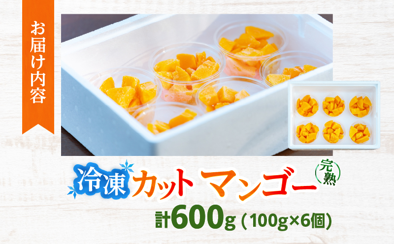 冷凍 カット マンゴー 計600g フルーツ 果物 くだもの 完熟マンゴー 小分け おすすめ おやつ デザート 贅沢 スムージー マンゴータルト パフェ 食品 加工品 国産 数量限定 冷凍フルーツ 果