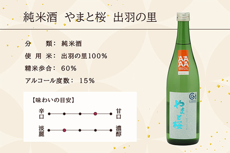 やまと桜 純米酒 出羽の里 720ml×1本 日本酒 地酒 老舗酒蔵 山形 庄内町