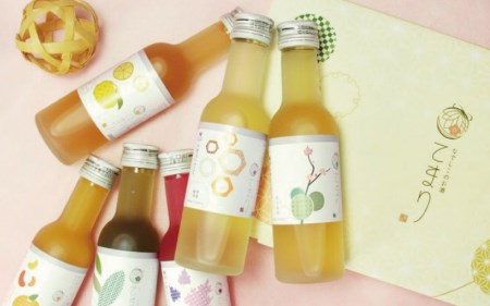 梅酒 なでしこのお酒「てまり」6種飲み比べセット 180ml(紀州梅酒/ゆず/みかん/蜂蜜/緑茶/赤しそ)※化粧箱入り/紀州南高梅 ウメシュ 和歌山 【kis139-1】