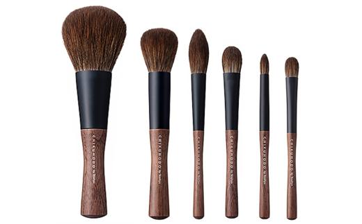 熊野化粧筆 連シリーズ6点セット【メイクブラシ 化粧筆 フェイスブラシ チークブラシ アイシャドウブラシ 熊野筆 伝統工芸 職人技 高級筆 セット ギフト 贈り物】26-70