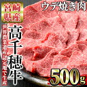 【ふるさと納税】高千穂牛 ウデ焼き肉(500g)国産 宮崎県産 宮崎牛 牛肉 焼肉 ウデ肉 霜降り A4 和牛 ブランド牛 【MT001】【JA高千穂地区ミートセンター】