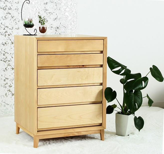 
            大川家具 レフライン 50cm リビングチェスト 収納タンス 天然木サクラ(バーチ) 野中木工所
          
