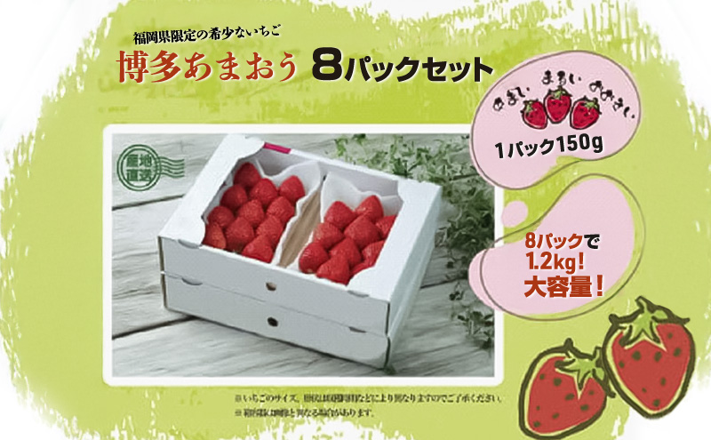 いちごの王様　福岡名産あまおう 約150g×8パック　計約1.2kg