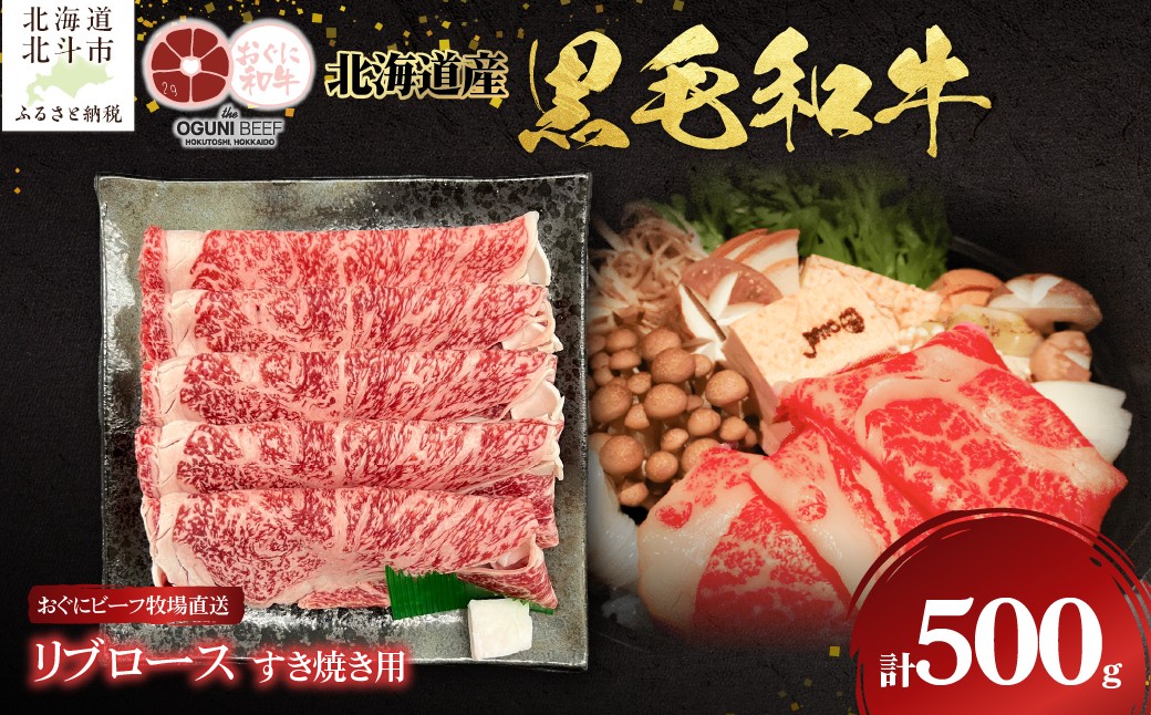 
                  北海道産 黒毛和牛 おぐにビーフ 牧場直送 リブロース すき焼き用 500g 【 ふるさと納税 人気 おすすめ ランキング 牛 牛肉 黒毛和牛 肉 おぐにビーフ リブ ロース リブロース すき焼き 鍋 ギフト 贈答 北海道 北斗市 送料無料 】 HOKQ001
                