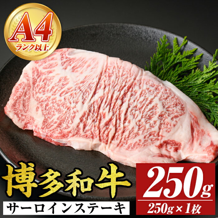 【ふるさと納税】【A4〜A5】博多和牛サーロインステーキセット(250g×1枚) 国産 九州産 福岡県産 牛肉 和牛 黒毛和牛 ステーキ お肉【MEAT PLUS】