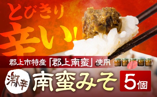 激辛郡上南蛮味噌5個　選べる 5個 　ご飯のお供 おかず 惣菜 佃煮 薬味