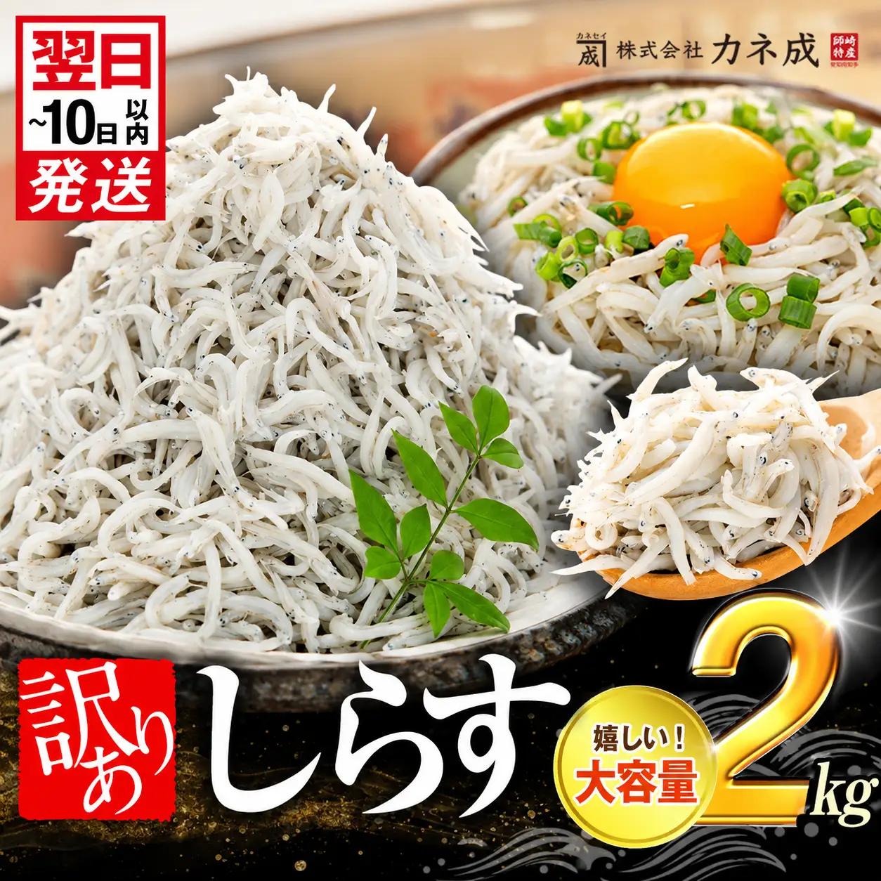 訳あり しらす 2kg 【1箱×2】 訳あり しらす 人気