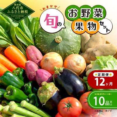 ふるさと納税 八代市 【毎月12ヶ月定期便】おまかせ旬のお野菜・果物セット! おすすめ10品以上_001-4638-A